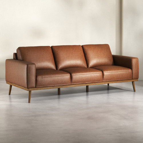 Cowhide deals leather sofa